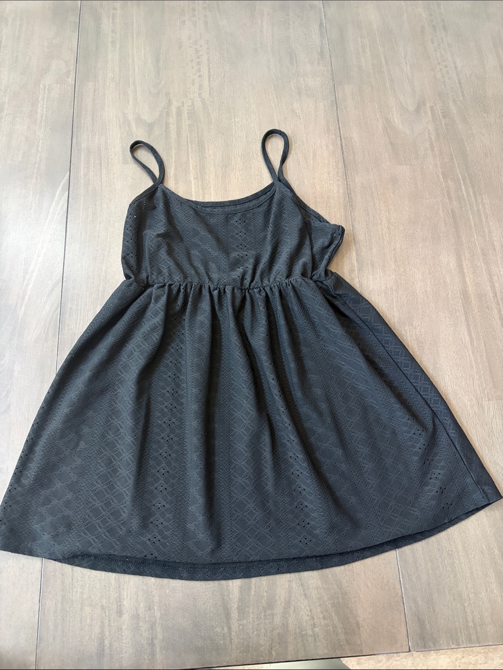 Black Eyelet Spaghetti-Strap Sundress - Casual Women's Top